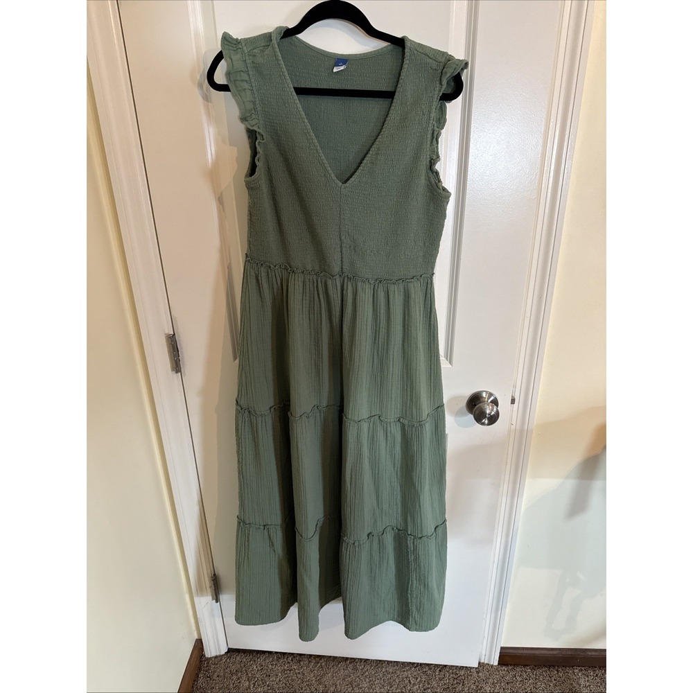 Old Navy Fit & Flare Maxi Dress, Cap Sleeves, Tiered, Smocked Top Large Tall